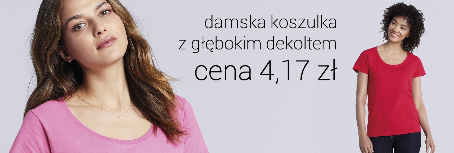 Damska koszulka z głębokim dekoltem SOFTSTYLE®