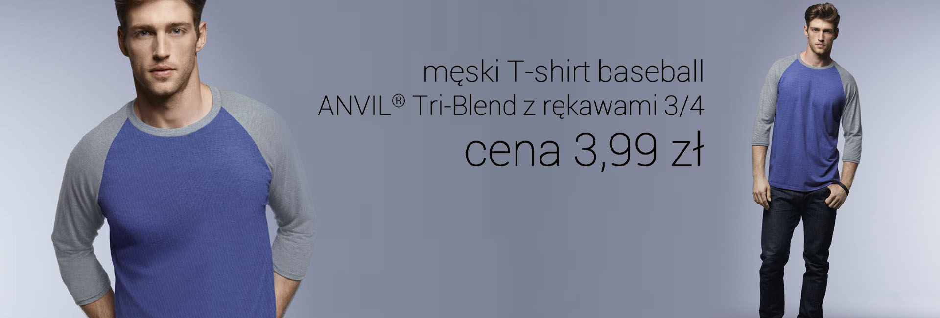 Męski T-shirt baseball ANVIL
