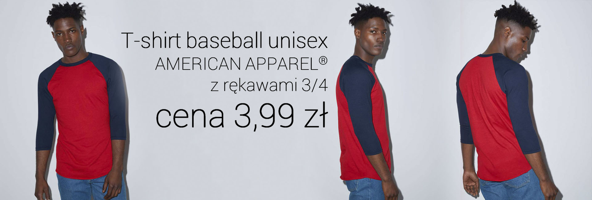 T-shirt baseball AMERICAN APPAREL