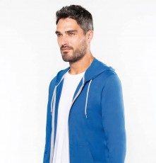Lekka bawełniana bluza na zamek z kapturem unisex