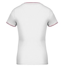 Damski T-shirt piqué w serek