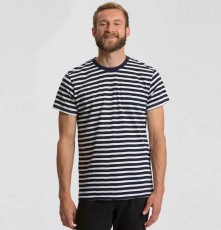 Męski dopasowany T-shirt organiczny w paski
