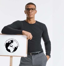 Męski T-shirt z bawełny organicznej z długimi rękawami