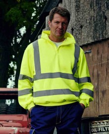 Odblaskowa bluza polarowa z krótkim zamkiem YOKO® unisex