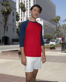 T-shirt baseball AMERICAN APPAREL® z rękawami 3/4 unisex