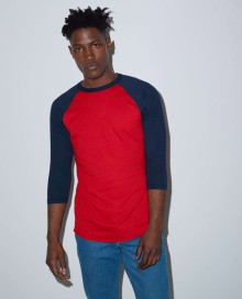 T-shirt baseball AMERICAN APPAREL® z rękawami 3/4 unisex