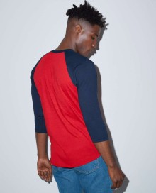 T-shirt baseball AMERICAN APPAREL® z rękawami 3/4 unisex