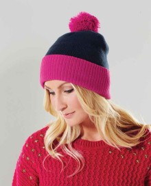 Dwukolorowa czapka z pomponem BEECHFIELD® Snowstar Dwukolorowa czapka z pomponem BEECHFIELD® Snowstar