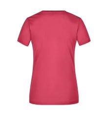 Damski dopasowany T-shirt z dekoltem w serek