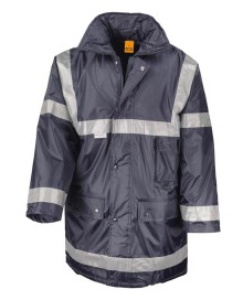 Przeciwdeszczowa długa ocieplana kurtka odblaskowa RESULT® unisex Przeciwdeszczowa długa ocieplana kurtka odblaskowa RESULT® unisex