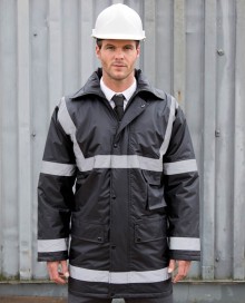 Przeciwdeszczowa długa ocieplana kurtka odblaskowa RESULT® unisex Przeciwdeszczowa długa ocieplana kurtka odblaskowa RESULT® unisex