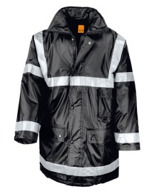 Przeciwdeszczowa długa ocieplana kurtka odblaskowa RESULT® unisex Przeciwdeszczowa długa ocieplana kurtka odblaskowa RESULT® unisex