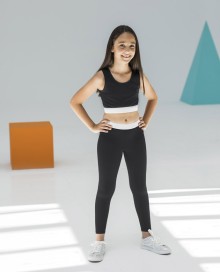 Legginsy z kontrastowym pasem SKINNIFIT® dla dziecka Legginsy z kontrastowym pasem SKINNIFIT® dla dziecka