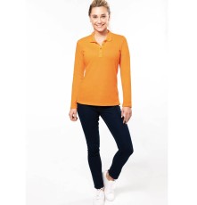 Lekka damska koszulka polo z długimi rękawami Lekka damska koszulka polo z długimi rękawami