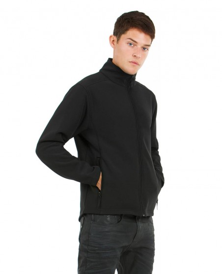 Dwuwarstwowy softshell podklejony kontrastowym polarem B&C® dla pana