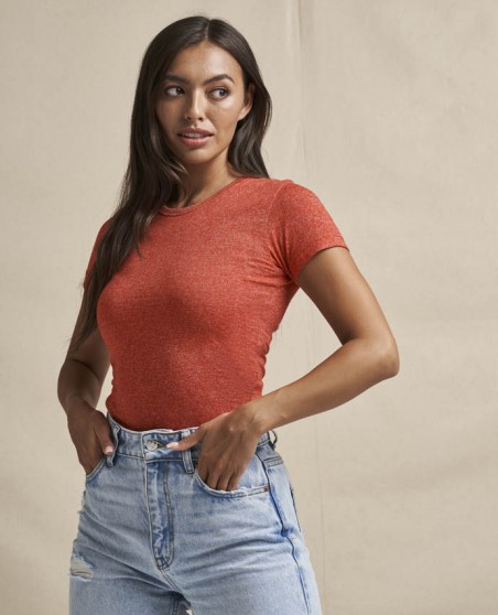 Damski melanżowy T-shirt bawełniano-poliestrowy JUST TS® Damski melanżowy T-shirt bawełniano-poliestrowy JUST TS®