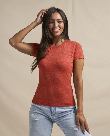 Damski melanżowy T-shirt bawełniano-poliestrowy JUST TS® Damski melanżowy T-shirt bawełniano-poliestrowy JUST TS®