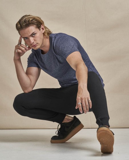 Męski melanżowy T-shirt bawełniano-poliestrowy JUST TS®