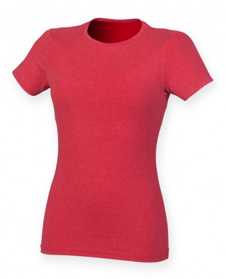 Damski dopasowany T-shirt melanżowy SKINNIFIT® Triblend