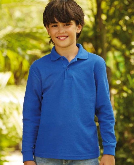 Koszulka polo z długimi rękawami FRUIT OF THE LOOM® dla dziecka Koszulka polo z długimi rękawami FRUIT OF THE LOOM® dla dziecka