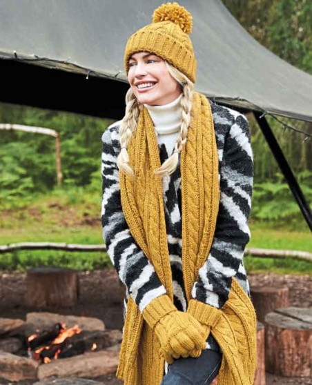 Włóczkowy szalik z warkoczami BEECHFIELD®