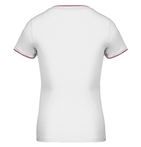 Damski T-shirt piqué w serek