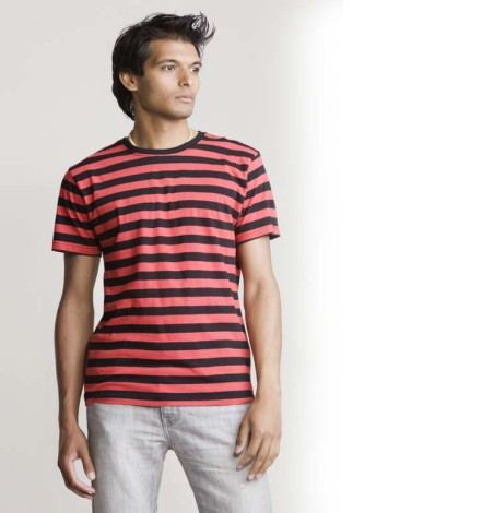 Męski lekki T-shirt w paski