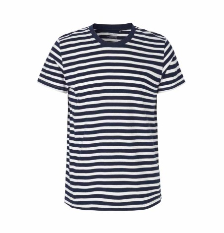 Męski dopasowany T-shirt organiczny w paski