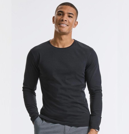 Męski T-shirt z bawełny organicznej z długimi rękawami