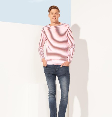 Męska koszulka w paski z długimi rękawami Męska koszulka w paski z długimi rękawami