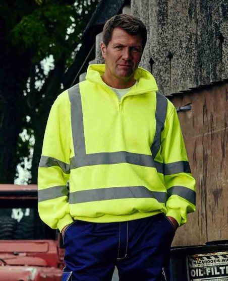Odblaskowa bluza polarowa z krótkim zamkiem YOKO® unisex