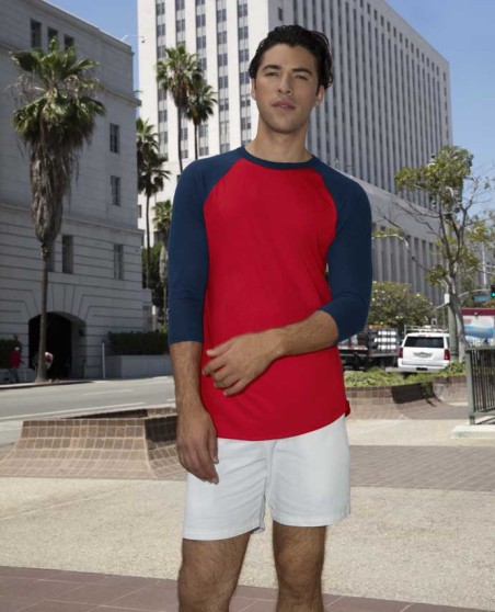 T-shirt baseball AMERICAN APPAREL® z rękawami 3/4 unisex