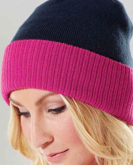 Dwukolorowa czapka z pomponem BEECHFIELD® Snowstar Dwukolorowa czapka z pomponem BEECHFIELD® Snowstar