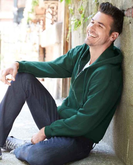 Bluza na zamek z kapturem GILDAN® dla pana