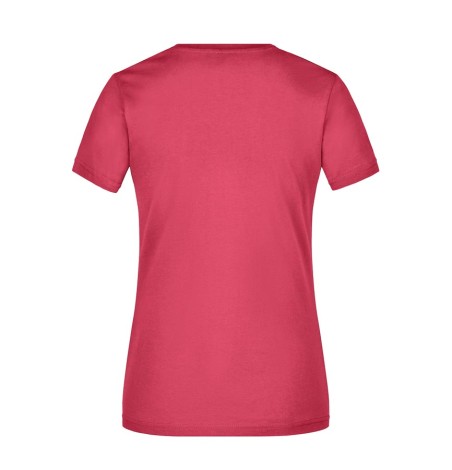 Damski dopasowany T-shirt z dekoltem w serek