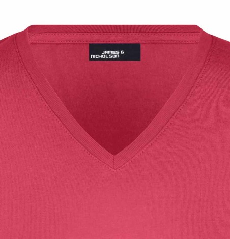 Damski dopasowany T-shirt z dekoltem w serek