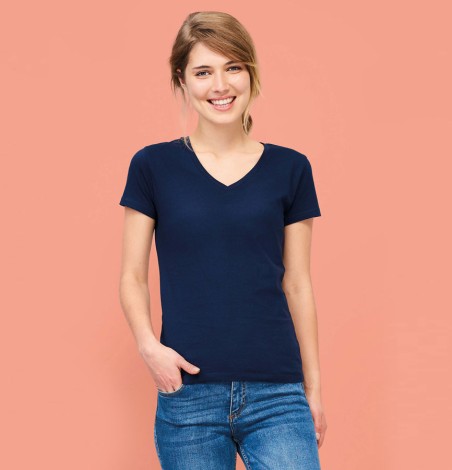 T-shirt damski w serek Imperial