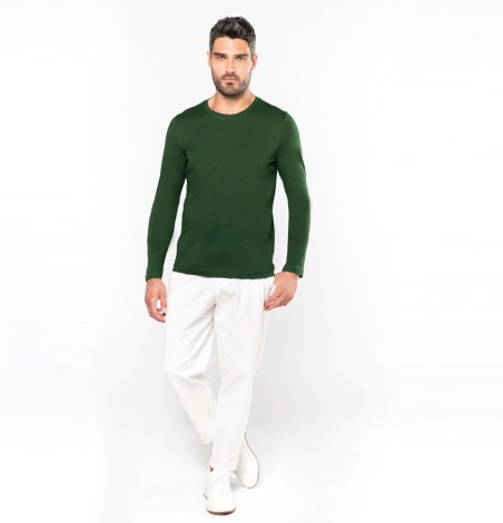 Męski dopasowany T-shirt z długimi rękawami Męski dopasowany T-shirt z długimi rękawami