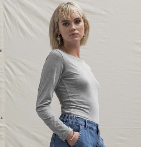 Damska koszulka Tri-Blend z długimi rękawami