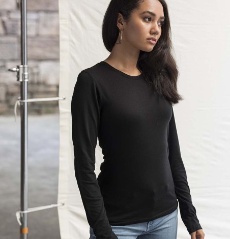 Damska koszulka Tri-Blend z długimi rękawami