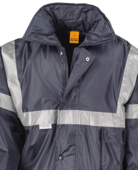 Przeciwdeszczowa długa ocieplana kurtka odblaskowa RESULT® unisex Przeciwdeszczowa długa ocieplana kurtka odblaskowa RESULT® unisex