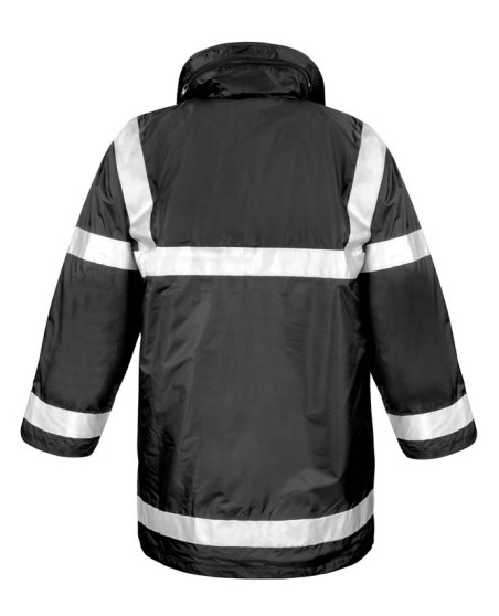 Przeciwdeszczowa długa ocieplana kurtka odblaskowa RESULT® unisex Przeciwdeszczowa długa ocieplana kurtka odblaskowa RESULT® unisex