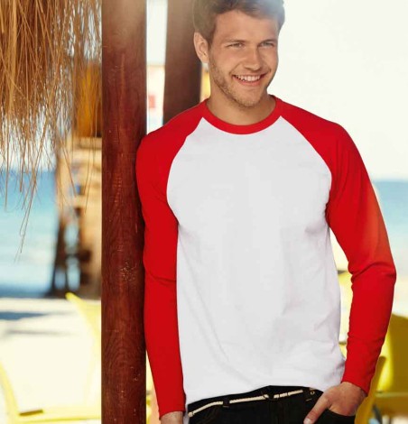 Męski T-shirt bejsbolowy Valueweight z długimi rękawami Męski T-shirt bejsbolowy Valueweight z długimi rękawami
