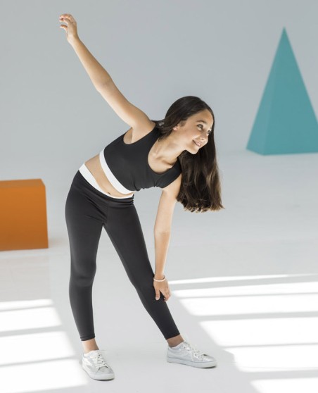 Legginsy z kontrastowym pasem SKINNIFIT® dla dziecka Legginsy z kontrastowym pasem SKINNIFIT® dla dziecka