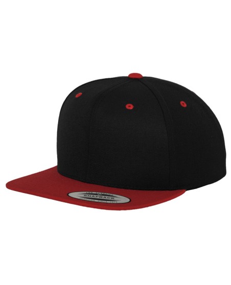 Klasyczna czapka z płaskim kontrastowym daszkiem FLEXFIT® Premium Snapback
