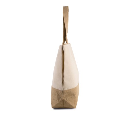 Bawełniana torba na zakupy z podstawą z juty KIMOOD® Bawełniana torba na zakupy z podstawą z juty KIMOOD®