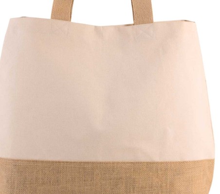 Bawełniana torba na zakupy z podstawą z juty KIMOOD® Bawełniana torba na zakupy z podstawą z juty KIMOOD®