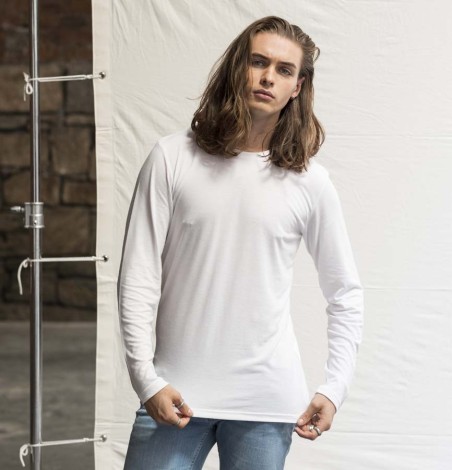 Męska koszulka Tri-Blend z długimi rękawami