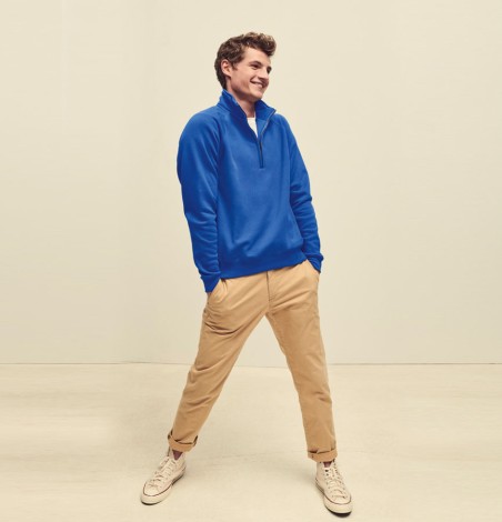 Męska bluza raglanowa Premium z krótkim zamkiem