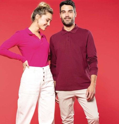 Lekka damska koszulka polo z długimi rękawami Lekka damska koszulka polo z długimi rękawami